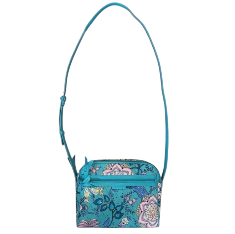Vera Bradley Crossbody Purse with Tri Fold Wallet in Peacock Garden - Picture 2 of 15